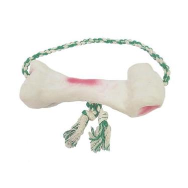 Imagem de Osso de Borracha com Corda Brinquedo para Pet 03 Pçs - J. Pet