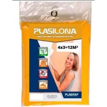 Imagem de 2 Lona Plastica Colorida 4x3 Cobertura Proteção Pintura - Plasitap