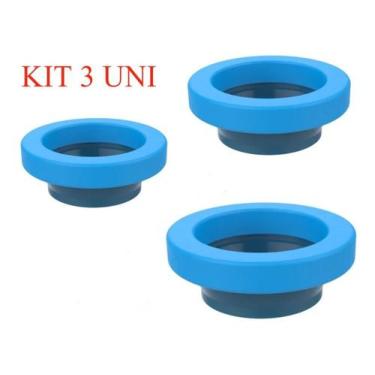 Imagem de KIT 3 Anel Para Vedação Bacia Vaso Sanitário C/ Guia - BLUKIT