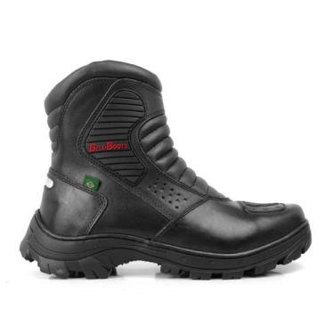 Imagem de Bota Masculina Linha Motoqueiro de Couro Bell Boots, Preto, 42