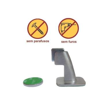 Imagem de Prendedor Fixador Trava Porta Magnético Adesivo Escovado 804 - Imab
