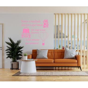 Imagem de Adesivo frase Somos o resultado parede decoração sala, quarto, cozinha
