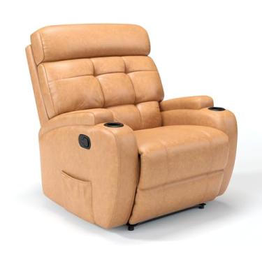 Imagem de Poltrona do Papai Reclinável Manual em Corino Cor Caramelo Modelo Florença Damie