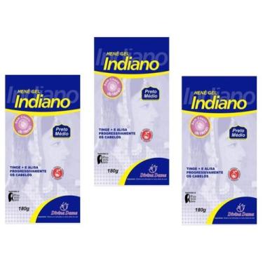 Imagem de Hene em Gel Divina Dama Indiano 03x180gr Preto Medio (Preto Natural) P