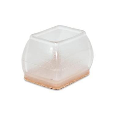 Imagem de Flyshop Tampas de perna de cadeira de móveis, 16 peças, protetores de piso de madeira termoplástica antiarranhões com almofadas de feltro, reduzem o ruído, retângulo, servem para 3,5 cm a 5,14 cm x