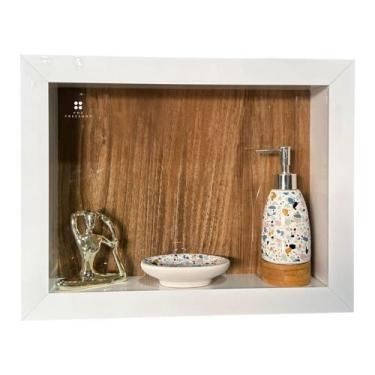 Imagem de Nicho de Sobrepor 56x36 cm em Porcelanato para Banheiro  Acompanha kit