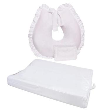 Imagem de Kit Trocador Anatomico Comoda e Almofada Amamentação para Bebe - Zan B