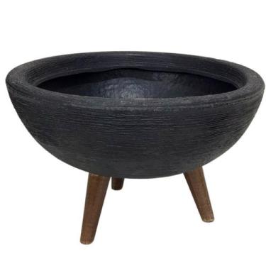 Imagem de Vaso Bacia Com Tripé De Madeira 30cm Para Plantas E Flores - Alpe & Ar