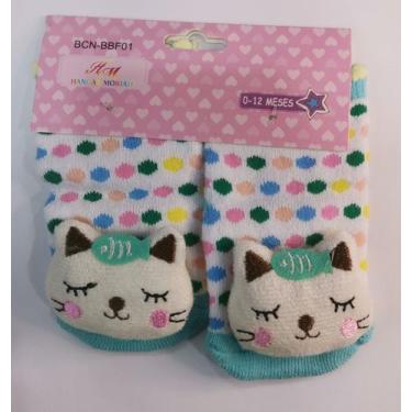 Imagem de Meia menina infantil com Bichinho variados cores antiderrapante - sem,