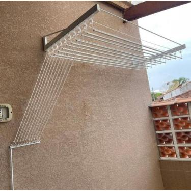 Imagem de Varal individual de parede 8 varetas de 1 metro - Plus varais