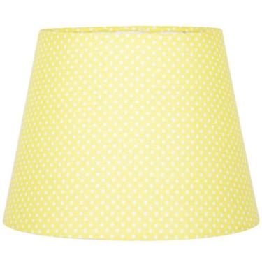Imagem de Cúpula de Abajur Tecido Amarelo Bolinha 20x16cm - MARRYLUZ