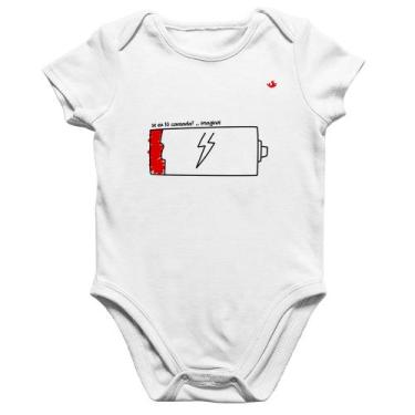 Imagem de Body Bebê Algodão Se eu tô cansada - Foca na Moda, Branco, GG