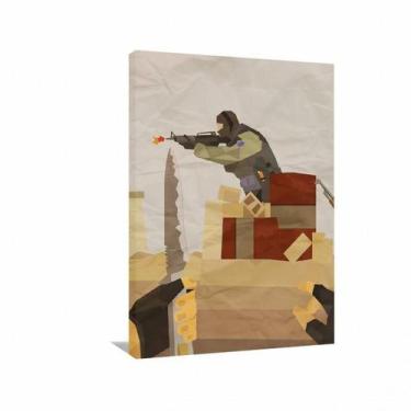 Imagem de Quadro decorativo CSGO - Faca CT - Tela em Tecido - Wall Frame