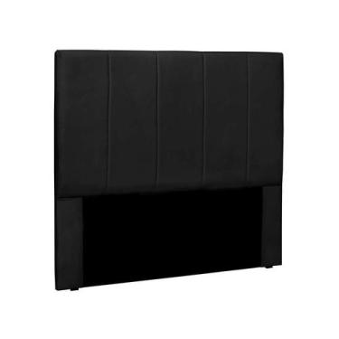 Imagem de Cabeceira Casal Ravenna Poliuretano Preta - Spezzia Decor