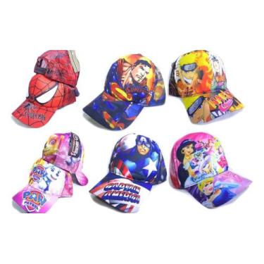 Imagem de Kit 10 Bonés Infantil Atacado Super Herois Personagens - altomex