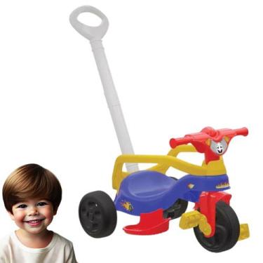 Imagem de Triciclo Infantil Menino Empurrador Passeio Completo Pedal - Pais e Fi