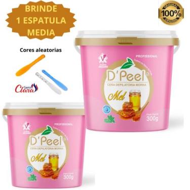 Imagem de Kit 2 Cera Depilação Profissional Dpeel Pote 300 Gramas + 1 Espátula A