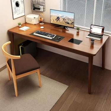 Imagem de Mesa de jogos moderna para computador, mesa de estudo, mesa de trabalho, estilo simples, mesa executiva de PC, resistente e estável para escritório em casa, nogueira, 100 x 60 x 75 cm (39 x 24 x 29