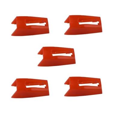 Imagem de Agulhas de toca-discos, substituição universal para fonógrafo de toca-discos de vinil (5 peças), caneta de substituição para toca-discos, pacote com 5 (ABS - vermelho), vermelho de substituição 5