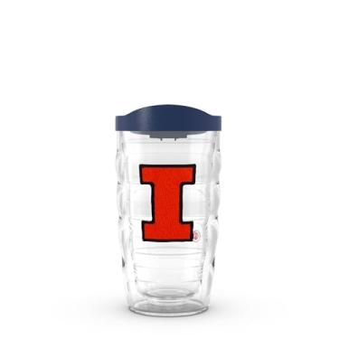 Imagem de Tervis Copo de viagem Illinois Fighting Illini - Logotipo primário feito nos EUA, copo de viagem com isolamento térmico de parede dupla, mantém as bebidas frias e quentes, 290 ml ondulado, clássico