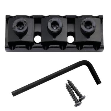 Imagem de Musiin Porca de bloqueio para guitarra elétrica Floyd Rose Tremolo Almofada de cabeça de ponte de guitarra sistema tremolo almofada de corda superior de metal com chave inglesa com parafusos de