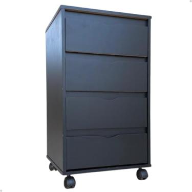 Imagem de Gaveteiro Movlar 4 Gav. Escritório Com Rodinhas - Mod.0701 (Preto)