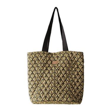 Imagem de Maison d' Hermine Sacola de compras de algodão acolchoada com bolsos com zíper, bolsa pequena, reutilizável, bolsa de compras, trabalho, viagens, 07 - Art Deco, 17.7" L x 6.7" W x 14.6" H (Shopping