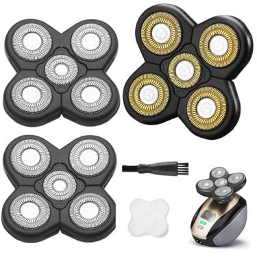 Imagem de MAWAER Marca 3 peças universais 5 lâminas compatíveis com Freedom Gold Shaver, cabeças de substituição para barbeador de cabeça