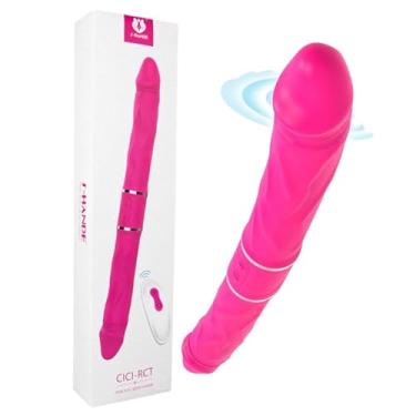 Imagem de Dildo Duplo Vibrador Cici S-Hande em Silicone 35cm x 3,5cm 9 Intensidades 2 Motores Dobrável Recarregável