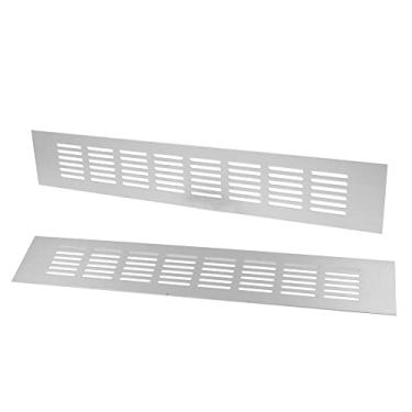 Imagem de 2 peças Capa de ventilação de ar, TTZEZE liga de alumínio retangular tampas de ventilação para casa parede teto registro grade de registro de ventilação para armário armário banheiro cozinha prata 60 * 250 mm