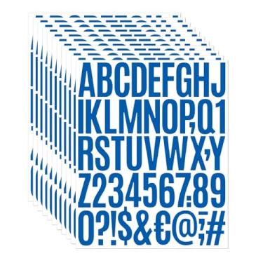 Imagem de 10 folhas, 500 peças, adesivos de letras de vinil, 5 cm, autoadesivos, números do alfabeto, à prova d'água, para caixa de correio, janela, porta, placas, carros, barcos (azul, 5 cm)