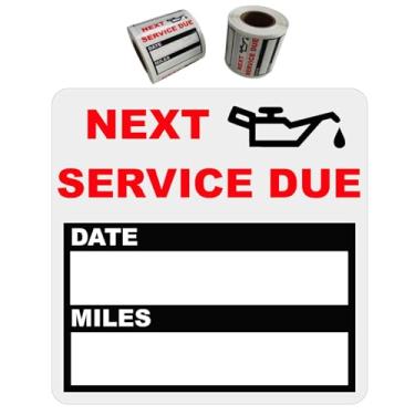 Imagem de 200 adesivos transparentes para troca de óleo, 5 x 5 cm, etiquetas removíveis de manutenção automática em rolo com linha de perfuração