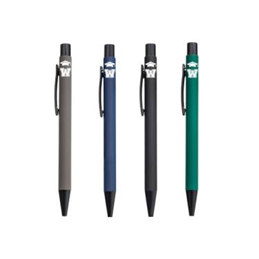 Imagem de Class of 2025, presentes de formatura com inicial, conjunto de 4 canetas esferográficas, canetas inspiradoras engraçadas, ferramentas de escritório para formatura - preta, W