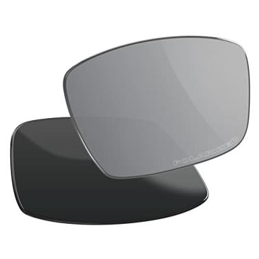 Imagem de Vaep Lentes de reposição de policarbonato para óculos de sol Oakley Gascan OO9014 - Titânio prateado polarizado