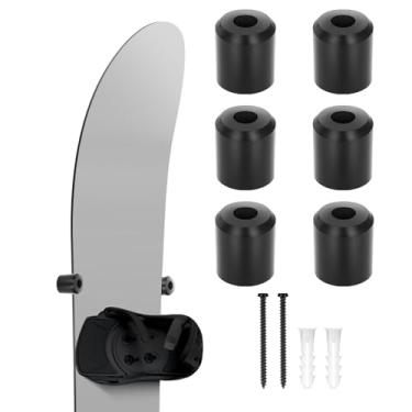 Imagem de Roliwils Suporte de parede para snowboard, aderência de borracha PU | Proteção segura | Compatível com suporte de parede de esqui | Opção de suporte de parede de skate | Garagem/casa | Configuração de
