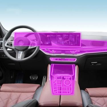 Imagem de EYHOOKE Película interior do carro, painel de piano, painel de turno, console central, resistente a arranhões, película protetora transparente TPU PPF, para BMW X5 X6 G65 G66 2024