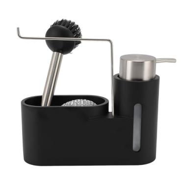 Imagem de Conjunto de Dispensador de Saboneteira, Resina de Qualidade e Dispensador de Sabonete para Pia de Aço Inoxidável Organizador Compacto de Pia de Cozinha para Sabonete Líquido e