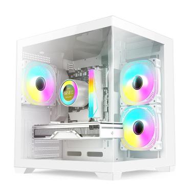 Imagem de PC Gamer Skill Aquarium, AMD Ryzen 5 5600GT, 16GB 3200MHz, Radeon Vega 7, SSD 1TB M.2, Fonte 500w, Branco SKA052
