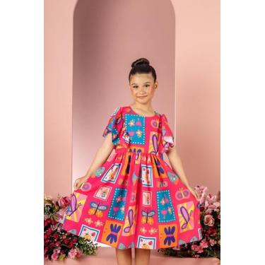 Imagem de Vestido Infantil Menina Borboletas Rosa Pink Marias, 06, Rosa pink