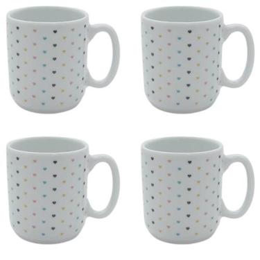 Imagem de Jogo 4 canecas 150ml - Poá Colorido - Porcelana - Antilope Decor Porce