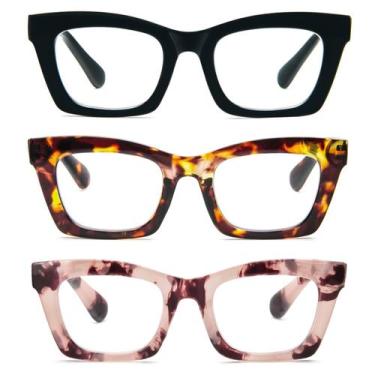 Imagem de Óculos de Leitura Oprah Style - Formato Quadrado Oversize para Mulhere