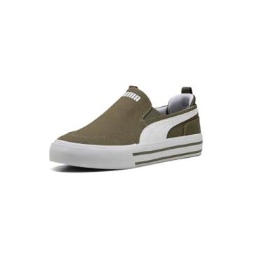 Imagem de PUMA Tênis masculino clássico vulc slip on, Verde Loden - branco, 40