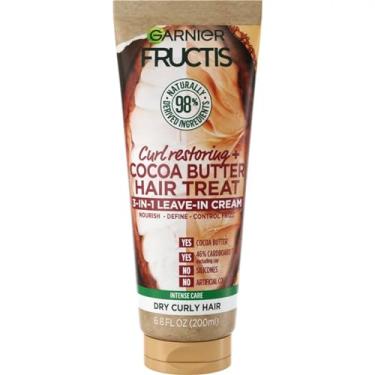 Imagem de Garnier Fructis Curl Restoring Cocoa Butter Hair Treat 3 Em 1 Leave In Cream 6,8 Oz/ 200 Ml, Marrom