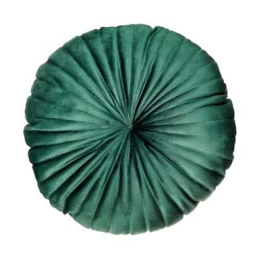 Imagem de Almofada Redonda Rendy em Veludo Verde Escuro - Díspar Design