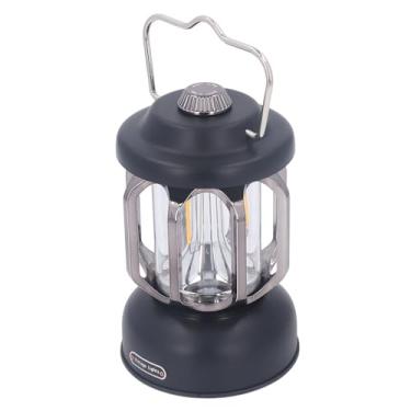 Imagem de Lâmpada de Acampamento Vintage, Hook 3 Modos LED LED LANTERN Vintage 1800mAh Bateria Type C Recarregável para Emergência