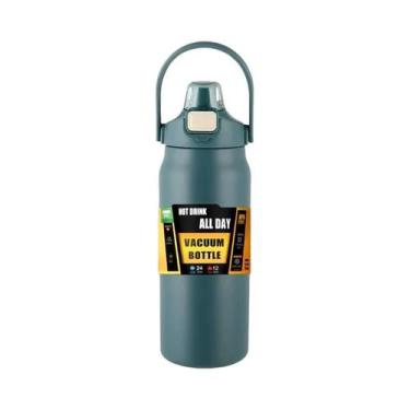 Imagem de Garrafa Térmica de Aço Inoxidável Portátil com Canudo - Garrafa de Vác