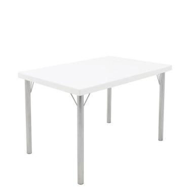 Imagem de Mesa Tramontina Beta Em Polipropileno Branco Com Base Em Alumínio Poli