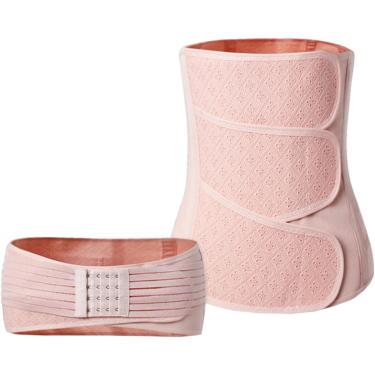 Imagem de Cinta pós-parto Recuperação de cesariana Pós-parto Pasta de cintura Pós-parto Barriga modeladora pós-cirurgia Pasta abdominal Barriga mais fina, rosa, M