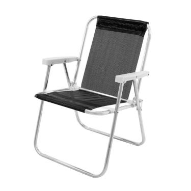 Imagem de Cadeira de Praia Alta Alumínio Lazy Sannet Preto - 023507 Belfix
