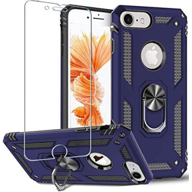 Imagem de Folmeikat Capa para iPhone 8/7/6s/6 com anel de metal giratório 360, fina absorção de choque, azul